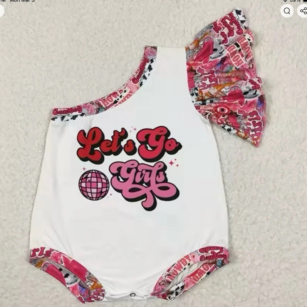 New Colorful baby girl’s Graphic Design “let’s go girls” 3-6 months